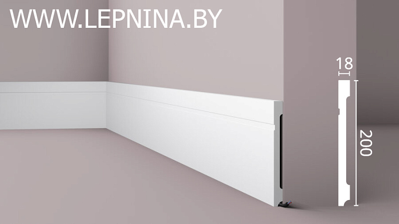 NMC WALLSTYL профиль FD20 выс.плотности 200х18мм белый 6шт/кор *